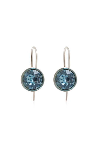 12: Globe øreringe med denimblå Swarovski krystaller